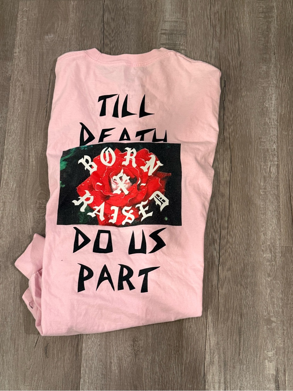 BORN X RAISED Pink Logo Tee with Top Hat Fox - Picture 2 of 4